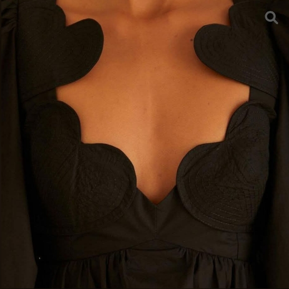 Farm Rio Heart Shaped neckline long sleeves mini dress - Picture 14 of 14